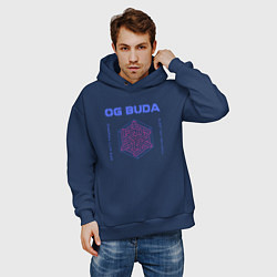 Толстовка оверсайз мужская OG BUDA ОПГ СИТИ FREERIO SEXY DRILL, цвет: тёмно-синий — фото 2