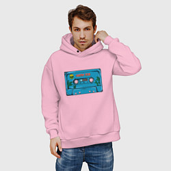 Толстовка оверсайз мужская Кассета Сектор Газа, цвет: светло-розовый — фото 2