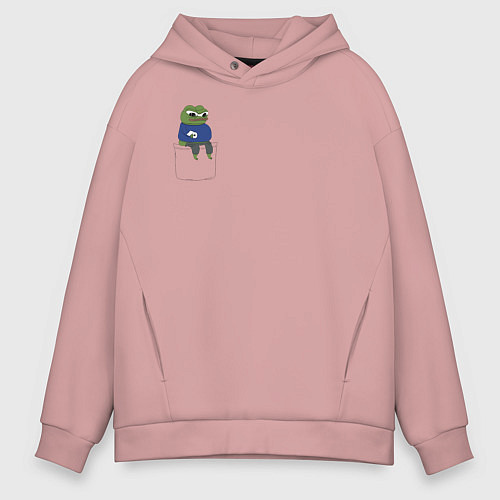 Мужское худи оверсайз Pepe Thinking room / Пыльно-розовый – фото 1