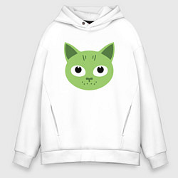 Толстовка оверсайз мужская Green Cat, цвет: белый