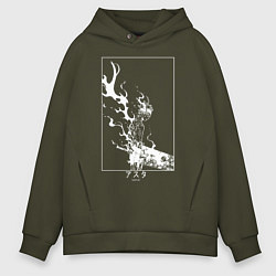 Толстовка оверсайз мужская Черный Аста Чёрный клевер, цвет: хаки