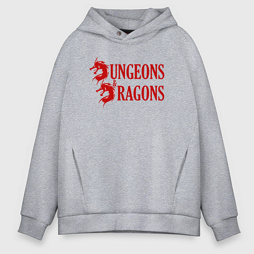 Мужское худи оверсайз Dungeons and Dragons Драконы / Меланж – фото 1