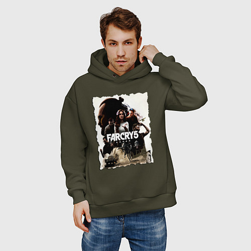Мужское худи оверсайз FARCRY GAME / Хаки – фото 3
