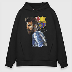 Толстовка оверсайз мужская Lionel Messi Barcelona Argentina Striker, цвет: черный