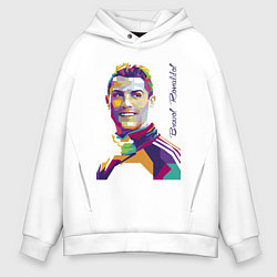 Толстовка оверсайз мужская Bravo! Ronaldo!, цвет: белый
