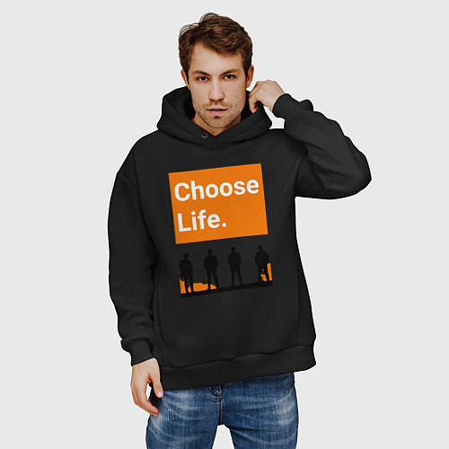 Мужское худи оверсайз Choose Life / Черный – фото 3
