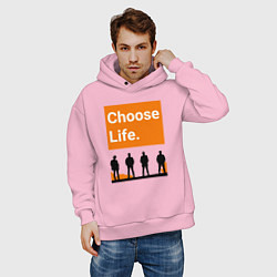 Толстовка оверсайз мужская Choose Life, цвет: светло-розовый — фото 2