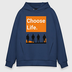 Толстовка оверсайз мужская Choose Life, цвет: тёмно-синий