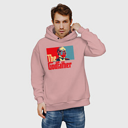 Толстовка оверсайз мужская Godfather logo, цвет: пыльно-розовый — фото 2