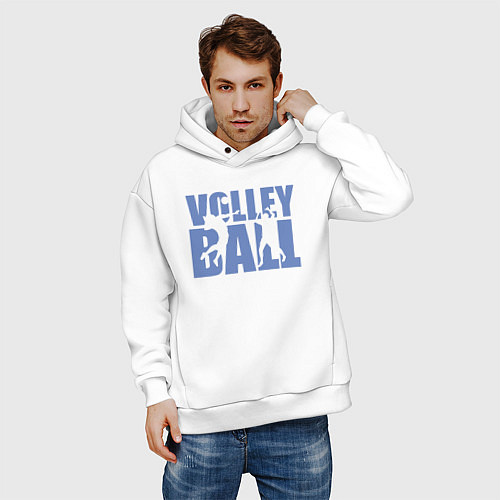 Мужское худи оверсайз Volley Ball / Белый – фото 3