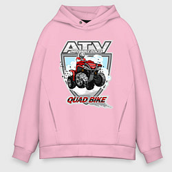 Толстовка оверсайз мужская Квадроцикл, цвет: светло-розовый