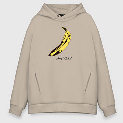 Толстовка оверсайз мужская Банан, Энди Уорхол, цвет: миндальный