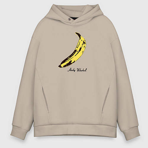 Мужское худи оверсайз Банан, Энди Уорхол / Миндальный – фото 1