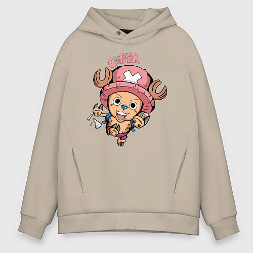 Мужское худи оверсайз Тони Тони Чоппер One Piece / Миндальный – фото 1