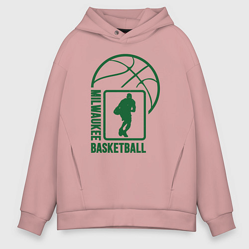 Мужское худи оверсайз Milwaukee Basketball / Пыльно-розовый – фото 1