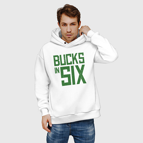 Мужское худи оверсайз Bucks In Six / Белый – фото 3