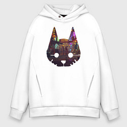 Толстовка оверсайз мужская Stray: City Cat, цвет: белый
