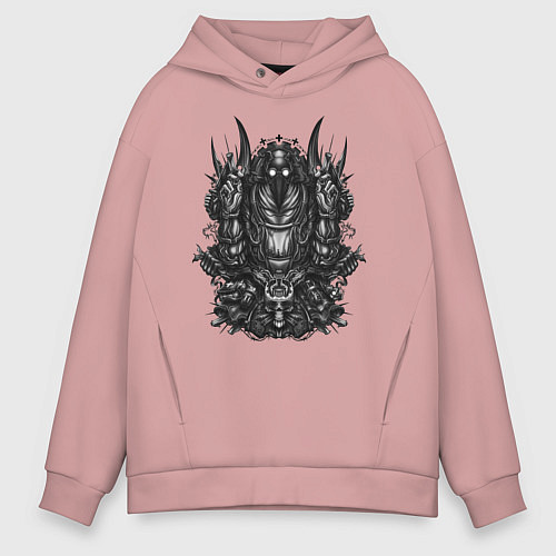 Мужское худи оверсайз Hunt Showdown Чумной Доктор / Пыльно-розовый – фото 1