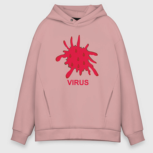 Мужское худи оверсайз Virus / Пыльно-розовый – фото 1