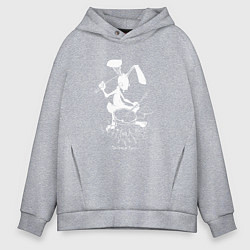 Толстовка оверсайз мужская Курьер - Заяц, цвет: меланж