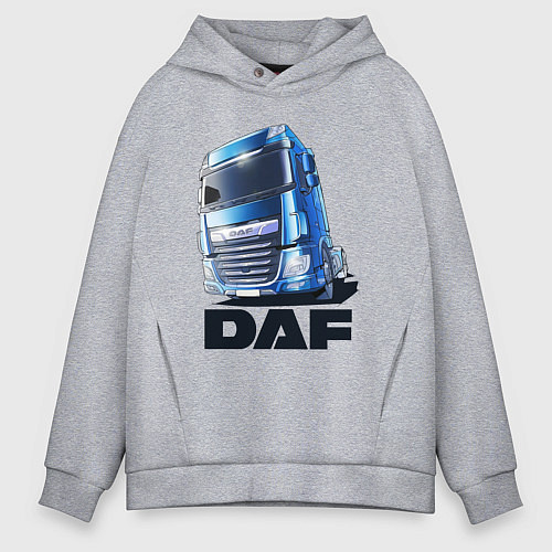 Мужское худи оверсайз Daf Truck / Меланж – фото 1