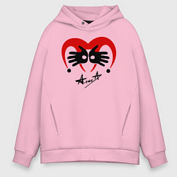Толстовка оверсайз мужская Черная метка - Алиса, цвет: светло-розовый