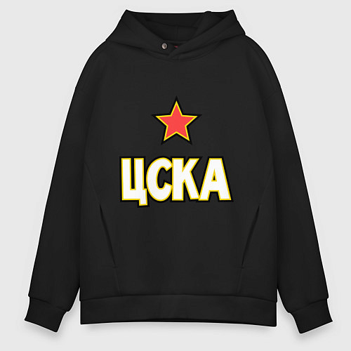 Мужское худи оверсайз ЦСКА / Черный – фото 1