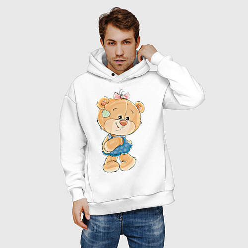 Мужское худи оверсайз Милое солнышко / Белый – фото 3