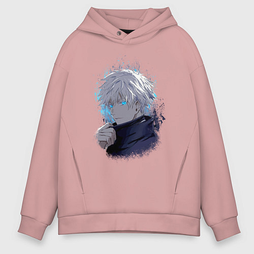 Мужское худи оверсайз Satoru Gojou / Пыльно-розовый – фото 1