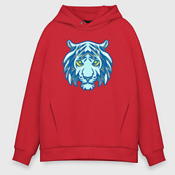 Толстовка оверсайз мужская Night Tiger, цвет: красный