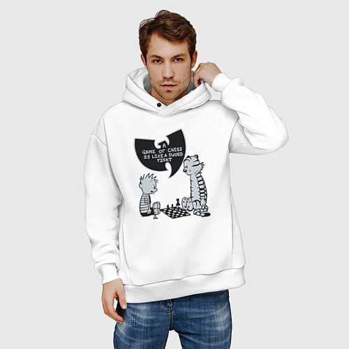 Мужское худи оверсайз Wu-Tang Chess / Белый – фото 3
