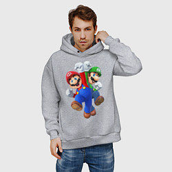 Толстовка оверсайз мужская Mario Bros, цвет: меланж — фото 2