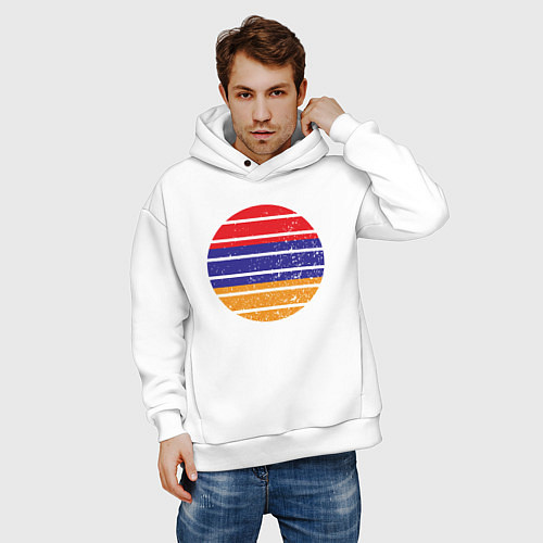 Мужское худи оверсайз Моя Армения / Белый – фото 3