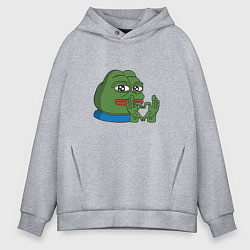 Толстовка оверсайз мужская Pepe love пепе лов, цвет: меланж