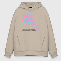 Толстовка оверсайз мужская Люблю Армению, цвет: миндальный