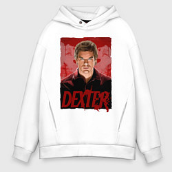 Толстовка оверсайз мужская Dexter Декстер постер, цвет: белый