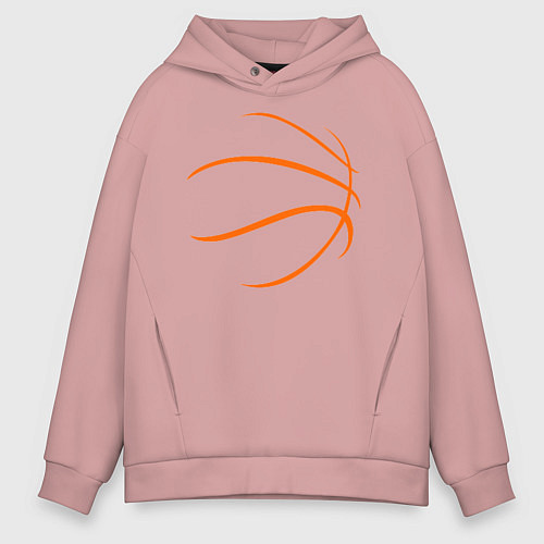Мужское худи оверсайз Баскетбольный мяч / Пыльно-розовый – фото 1