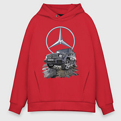 Толстовка оверсайз мужская Гелик - лучше всех!, цвет: красный