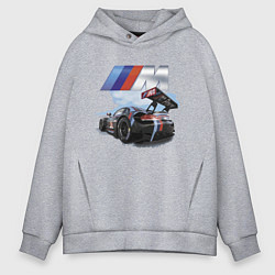 Толстовка оверсайз мужская BMW M POWER Motorsport Racing Team, цвет: меланж