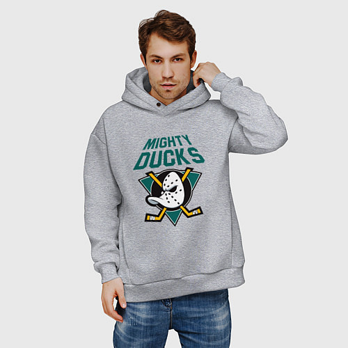 Мужское худи оверсайз Анахайм Дакс, Mighty Ducks / Меланж – фото 3