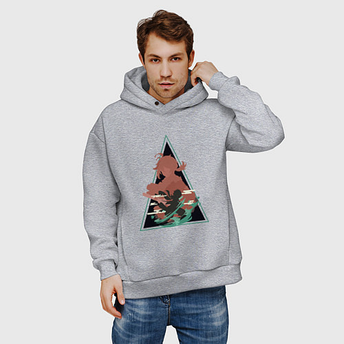 Мужское худи оверсайз Genshin Impact KazuhaКадзуха / Меланж – фото 3