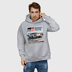 Толстовка оверсайз мужская Toyota Gazoo Racing - легендарная спортивная коман, цвет: меланж — фото 2