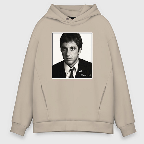 Мужское худи оверсайз Аль Пачино Al Pacino / Миндальный – фото 1