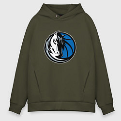 Толстовка оверсайз мужская Даллас Маверикс логотип, цвет: хаки