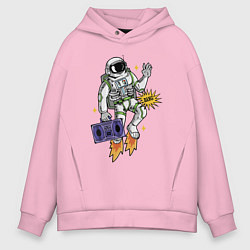 Толстовка оверсайз мужская Space disco bang!, цвет: светло-розовый
