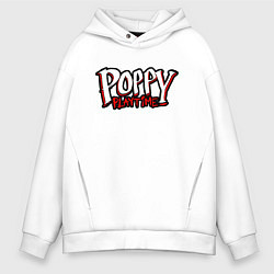 Толстовка оверсайз мужская Poppy Playtime: Logo, цвет: белый