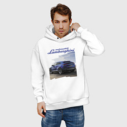 Толстовка оверсайз мужская Lamborghini Urus Sport, цвет: белый — фото 2