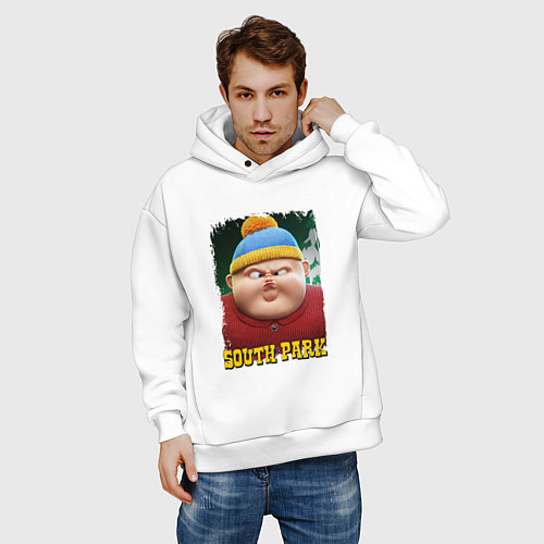 Мужское худи оверсайз Eric Cartman 3D South Park / Белый – фото 3