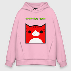 Толстовка оверсайз мужская Geometry Dash: Cat Skin, цвет: светло-розовый