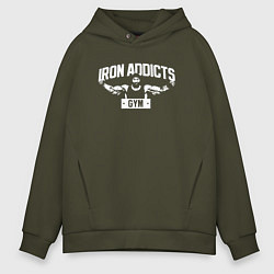 Толстовка оверсайз мужская Iron Addicts Gym, цвет: хаки